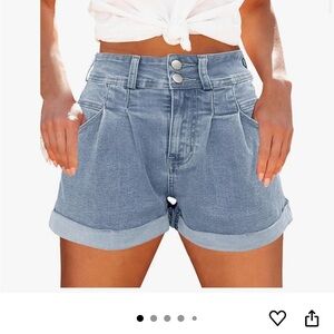 EUC- LARGE- Women's high waisted Denim Shorts